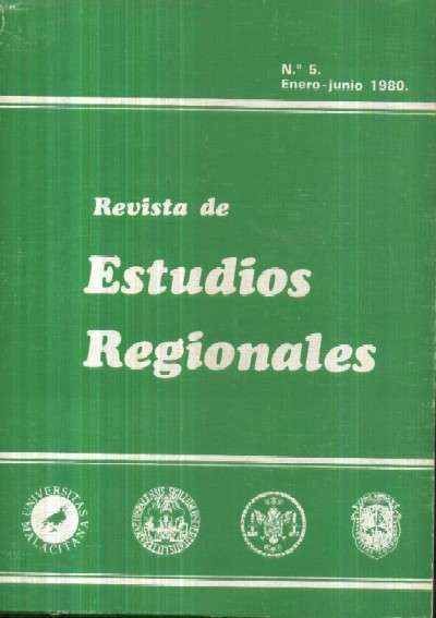 REVISTA DE ESTUDIOS REGIONALES. VOLUMEN V
