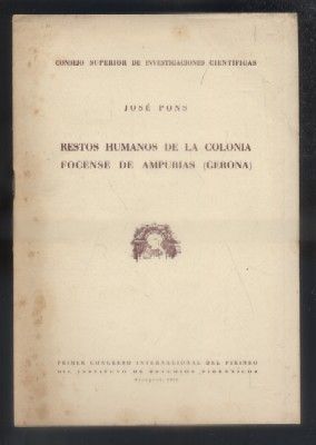 RESTOS HUMANOS DE LA COLONIA FOCENSE DE AMPURIAS (GERONA).