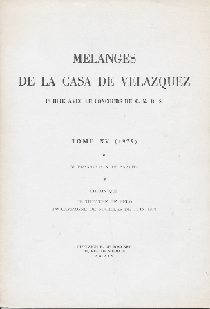 MELANGES DE LA CASA DE VELAZQUEZ PUBLIE AVEC LE CONCOURS DU C.N.R.S. TOME XV 1979