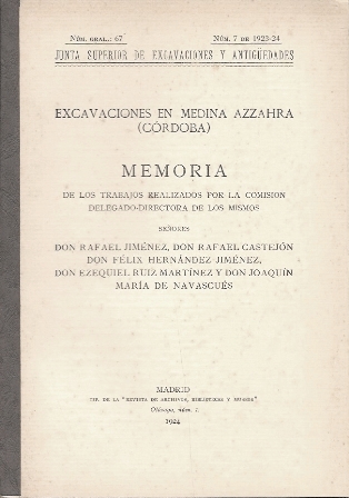 EXCAVACIONES EN MEDINA AZAHARA (CORDOBA) MEMORIA