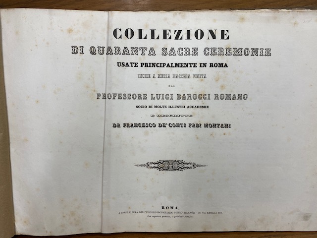 COLLEZIONE DI QUARANTA SACRE CEREMONIE