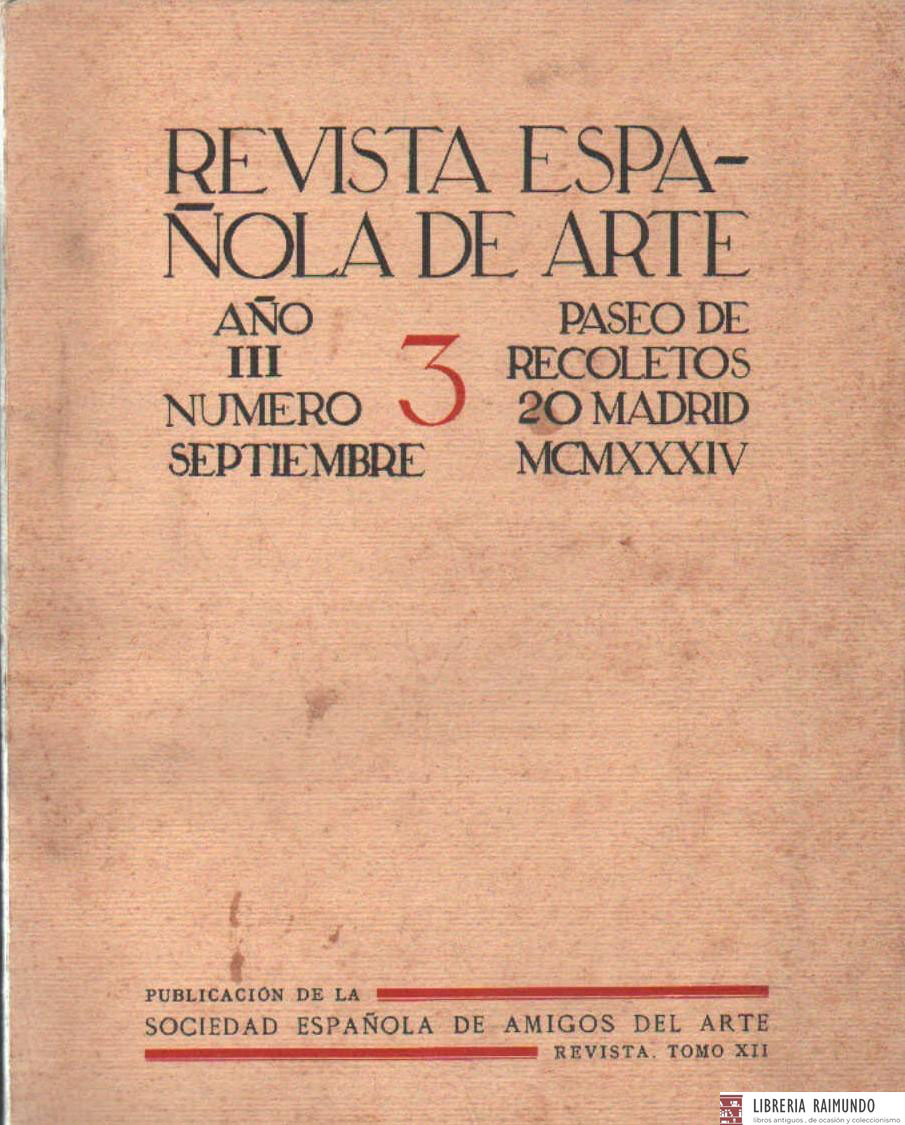 REVISTA ESPAÑOLA DE ARTE. AÑO III, NUMERO 3