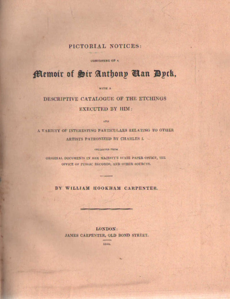 PICTORIAL NOTICES: MEMOIR OF SIR ANTHONY VAN DICK