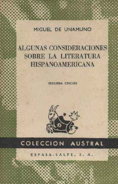 ALGUNAS CONSIDERACIONES SOBRE LA LITERATURA HISPANOAMERICANA