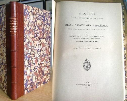 CATALOGO DE LAS OBRAS PUBLICADAS POR LA REAL ACADEMIA ESPAÑOLA.