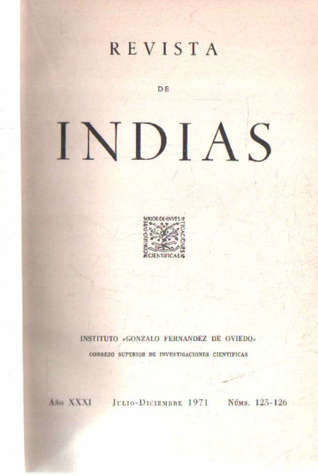 REVISTA DE INDIAS. NUM 125-126 AÑO XXXI