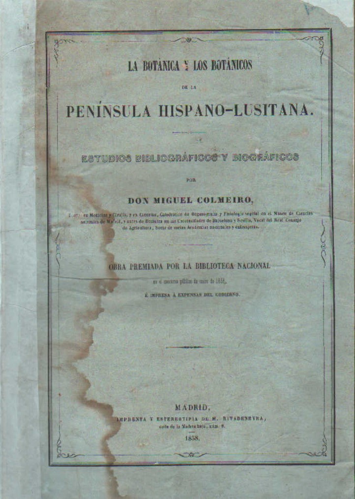 LA BOTÁNICA Y LOS BOTÁNICOS: PENÍNSULA HISPANO-LUSITANA