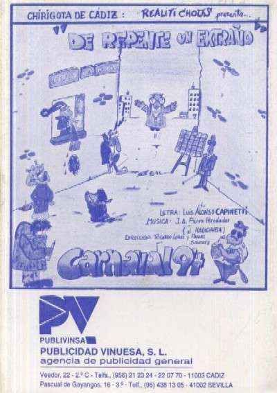 DE REPENTE UN EXTRAÑO (CHIRIGOTA)