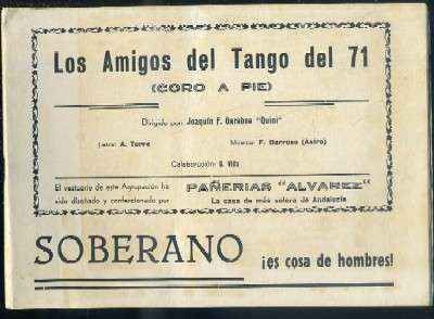CARNAVAL DE CADIZ 1971. CORO LOS AMIGOS DEL TANGO