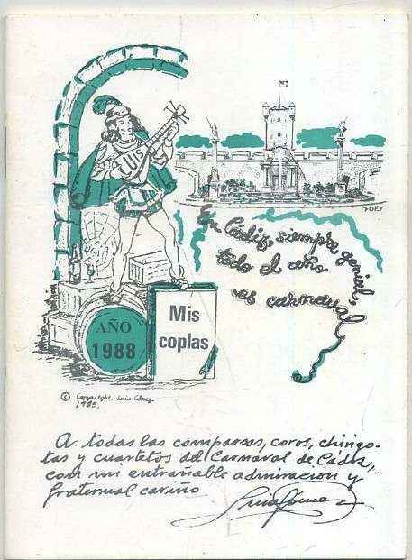 CARNAVAL DE CADIZ 1988. MIS COPLAS