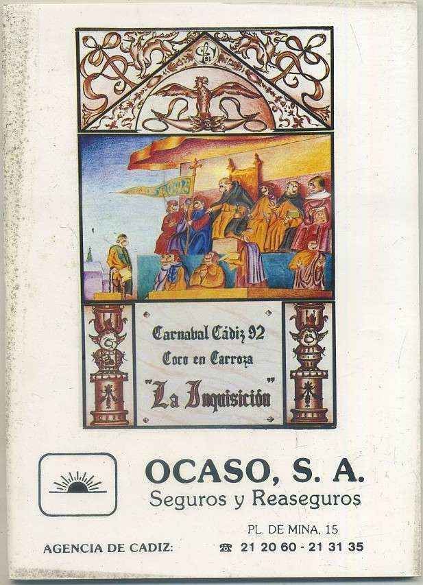CARNAVAL DE CADIZ 1992. LA ADQUISICION. CORO EN CARROZA