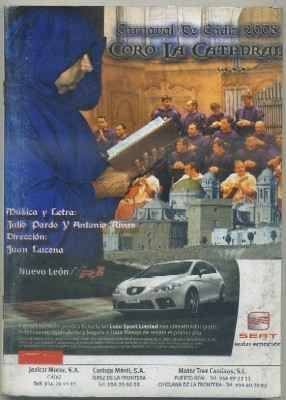CARNAVAL DE CADIZ 2008. CORO LA CATEDRAL