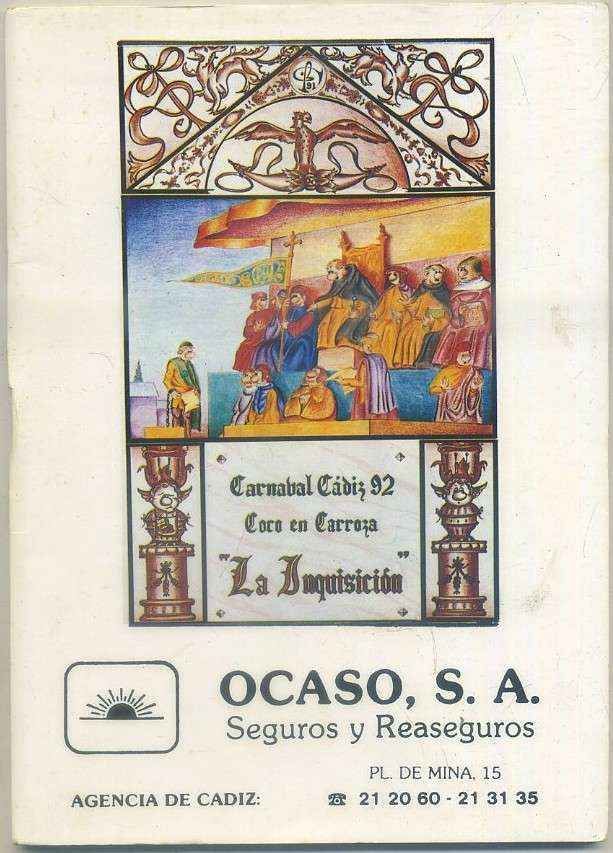 CARNAVAL DE CADIZ 92. CORO LA INQUISICION