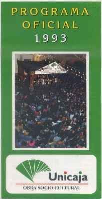 CARNAVAL DE CADIZ 1993. PROGRAMA OFICIAL