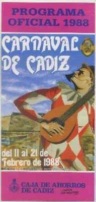 CARNAVAL DE CADIZ 1988. PROGRAMA OFICIAL