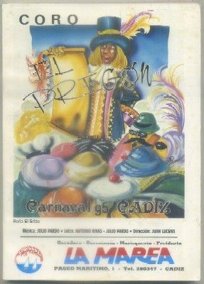 CARNAVAL DE CADIZ 1995. CORO EL PREGON. PEÑA EL ERIZO