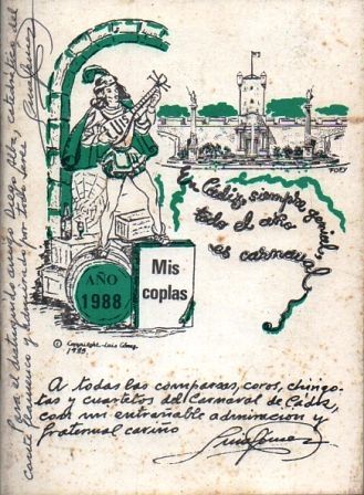 MIS COPLAS. AÑO 1988. EN CADIZ, SIEMPRE GENIAL, TODO EL AÑO ES CARNAVAL.