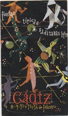 FIESTAS TIPICAS GADITANAS. AÑO 1958. DEL 8 AL 16 DE FEBRERO. PROGRAMA DE ACTOS