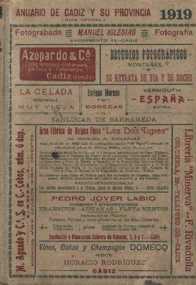 ANUARIO DE CADIZ Y SU PROVINCIA AÑO 1919