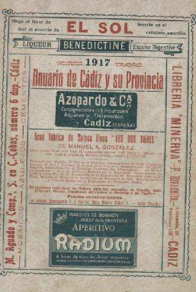 ANUARIO DE CADIZ Y SU PROVINCIA AÑO 1919