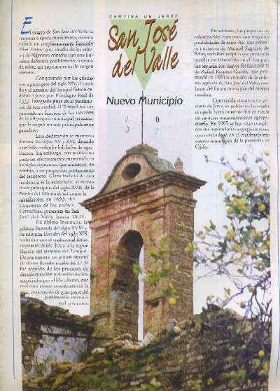 LA PROVINCIA DE CADIZ PUEBLO A PUEBLO CAMPIÑA DE JEREZ CAPITULO 8 SAN JOSE DEL VALLE