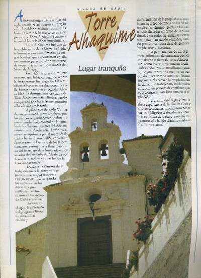 LA PROVINCIA DE CADIZ PUEBLO A PUEBLO SIERRA DE CADIZ CAPITULO 44 TORRE ALHAQUIME