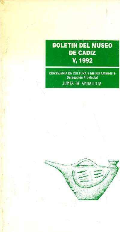 BOLETIN DEL MUSEO DE CADIZ V, 1992