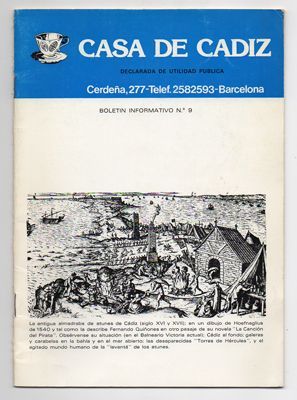 CASA DE CADIZ  (BARCELONA). BOLETIN INFRMATIVO Nº 9.