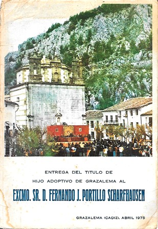 ENTREGA TITULO HIJO ADOPTIVO DE GRAZALEMA EXCMO. SR. D. FOD. PORTILLO ACHARFHAUSEN 1973