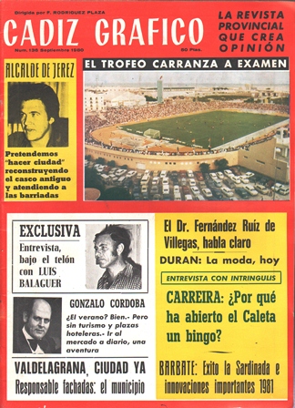 REVISTA CADIZ GRAFICO Nº 136 - SEPTIEMBRE 1980 EL TROFEO CARRANZA A EXAMEN