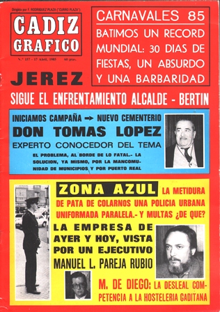 REVISTA CADIZ GRAFICO Nº 157 - ABRIL 1985 ESPECIAL CARNAVAL