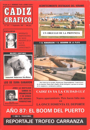 REVISTA CADIZ GRAFICO Nº 167 - 5 SEPTIEMBRE 1987 TROFEO CARRANZA