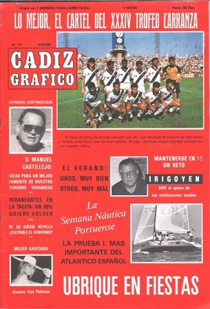REVISTA CADIZ GRAFICO Nº 171 - 9 SEPTIEMBRE 1988