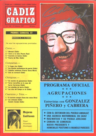 REVISTA CADIZ GRAFICO Nº 165 - 27 FEBRERO 1987