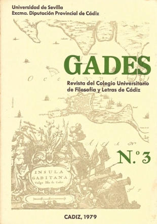 REVISTA GADES 1979 Nº 3 REVISTA DEL COLEGIO UNIVERSITARIO DE FILOSOFIA Y LETRAS DE CADIZ