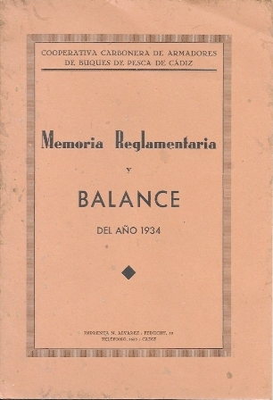 MEMORIA REGLAMENTARIA Y BALANCE DEL AÑO 1934
