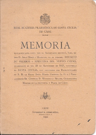 MEMORIA REPARTO PREMIOS Y APERTURA NUEVO CURSO REAL ACADEMIA FILARMONICA STA. CECILIA