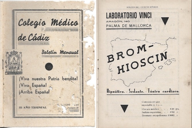 COLEGIO MEDICO DE CADIZ BOLETIN MENSUAL OCTUBRE 1938 AÑO II Nº 21