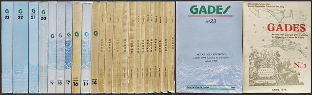 GADES - REVISTA DEL COLEGIO UNIVERSITARIO DE FILOSOFIA Y LETRAS DE CADIZ 1978-1999 - 23 REVISTAS