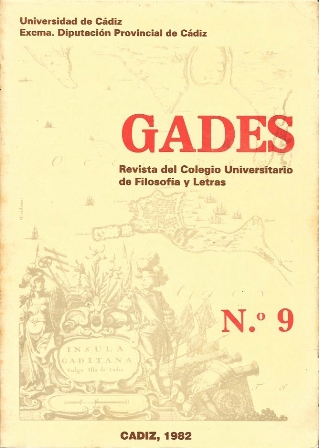 REVISTA GADES Nº 9 - DIPUTACION DE CADIZ 1982