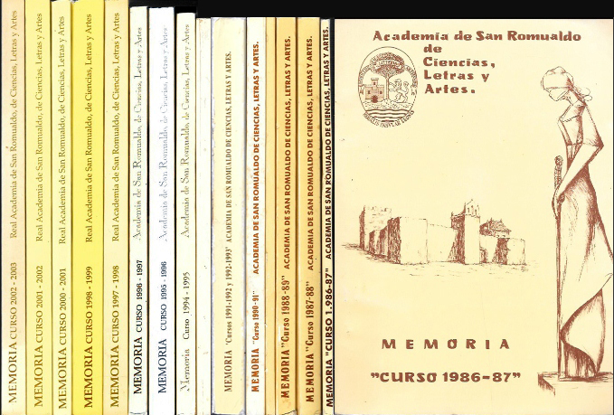 MEMORIA CURSO ACADEMIA SAN ROMUALDO DE CIENCIAS, LETRAS Y ARTES 15 TOMOS 1986-2003