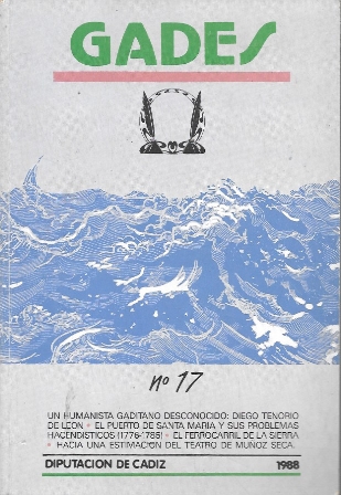 REVISTA GADES Nº 17 - 1988 DIPUTACION DE CADIZ