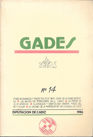 REVISTA GADES Nº 14 - 1986 DIPUTACION DE CADIZ