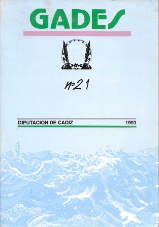 REVISTA GADES Nº 21 DIPUTACION DE CADIZ AÑO 1993