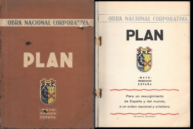 OBRA NACIONAL CORPORATIVA PLAN MAYO 1937 ESPAÑA
