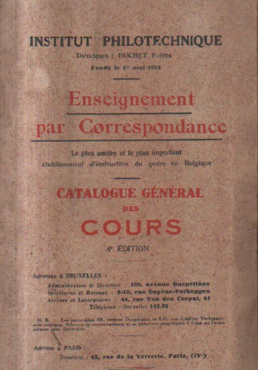 ENSEIGNEMENT PAR CORRESPONDANCE. CATALOGUE GENERAL DES COURS.