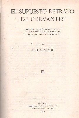 EL SUPUESTO RETRATO DE CERVANTES.