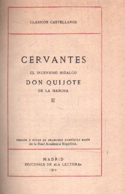 EL INGENIOSO HIDALGO DON QUIJOTE DE LA MANCHA TOMO II