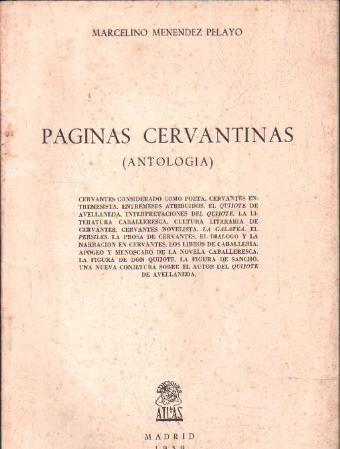 PÁGINAS CERVANTINAS (ANTOLOGÍA)