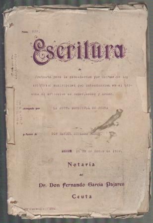 ARBITRIOS MUNICIPALES PARA ARTICULOS DE COMER, BEBER Y ARDER. NOTARIA FDO. GARCIA PAJARES 1930